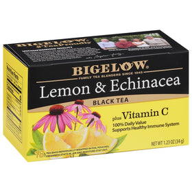 Bigelow Lemon Echinacea Plus Vitamin C tea box front for daily flavor