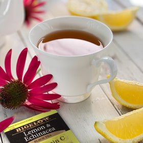 Bigelow tea bags inside foil wrappers preserve peak aroma