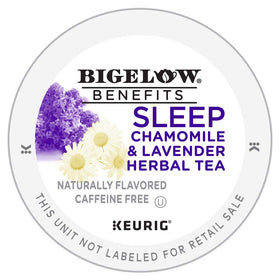 Bigelow Sleep Chamomile Lavender brew pours to create a peaceful evening.