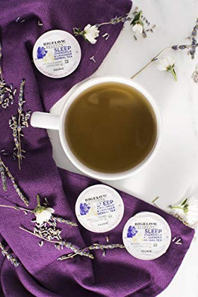 Bigelow Sleep Chamomile Lavender steam rises from a warm cup.