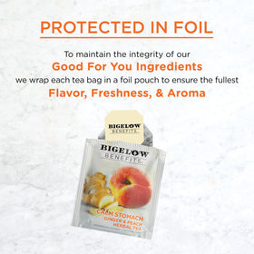 Bigelow USA-packaged Benefits tea emphasizes domestic production.