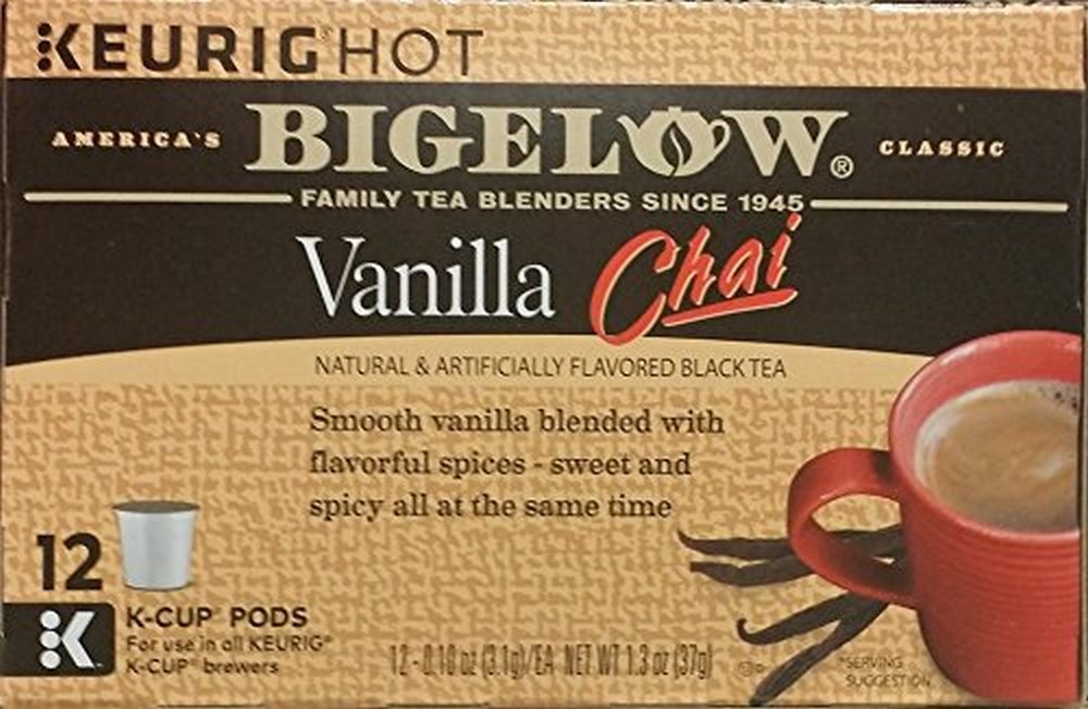 Bigelow Vanilla Chai K-Cup pod for a smooth, spiced morning tea.
