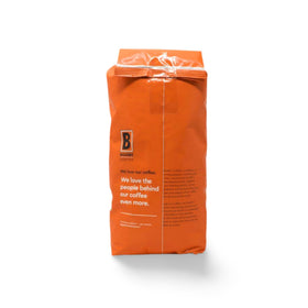 BIGGBY Best Blend coffee bag closeup emphasizing freshness.