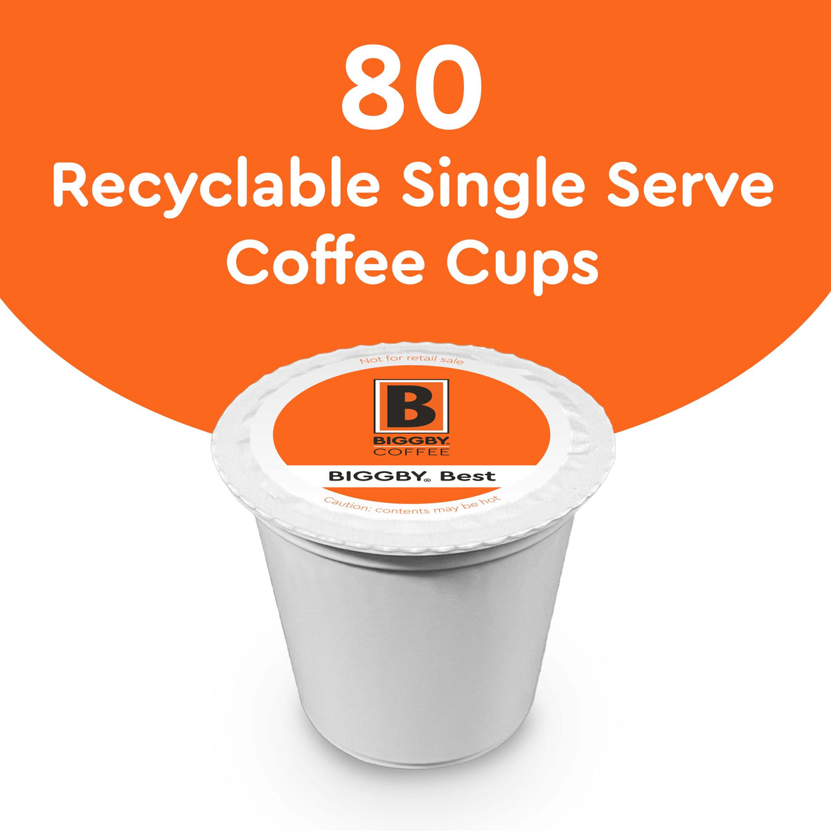 BIGGBY single-serve pods 80-count ideal for quick, consistent coffee.