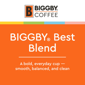 BIGGBY whole bean aroma shot highlighting rich fragrance.