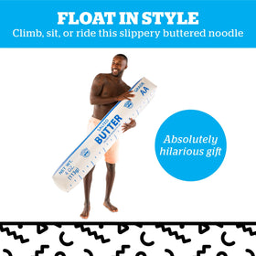 Butter Noodle doubles as a playful photobooth prop at pool parties.