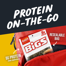 BIGS Sunflower Seeds Cheeseburger ingredients display, premium snack quality