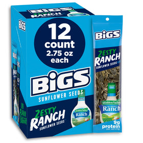 BIGS Hidden Valley Ranch sunflower seeds bag close-up for game-day snacking
