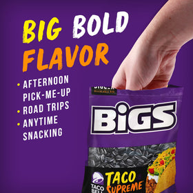 BIGS Taco Bell Taco Supreme seeds in resealable packaging for freshness.