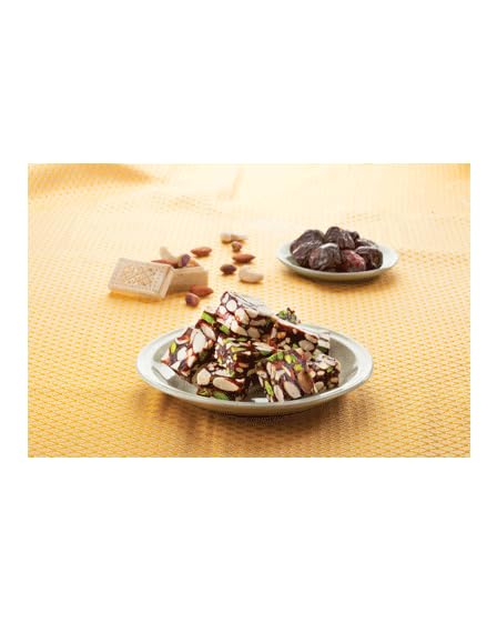 BIKAJI Anjeer Burfi soft-texture highlights melt-in-your-mouth richness for desserts.