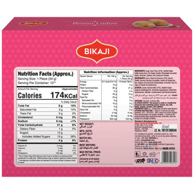 BIKAJI Besan Ladoo texture showing soft crumb and nutty bite