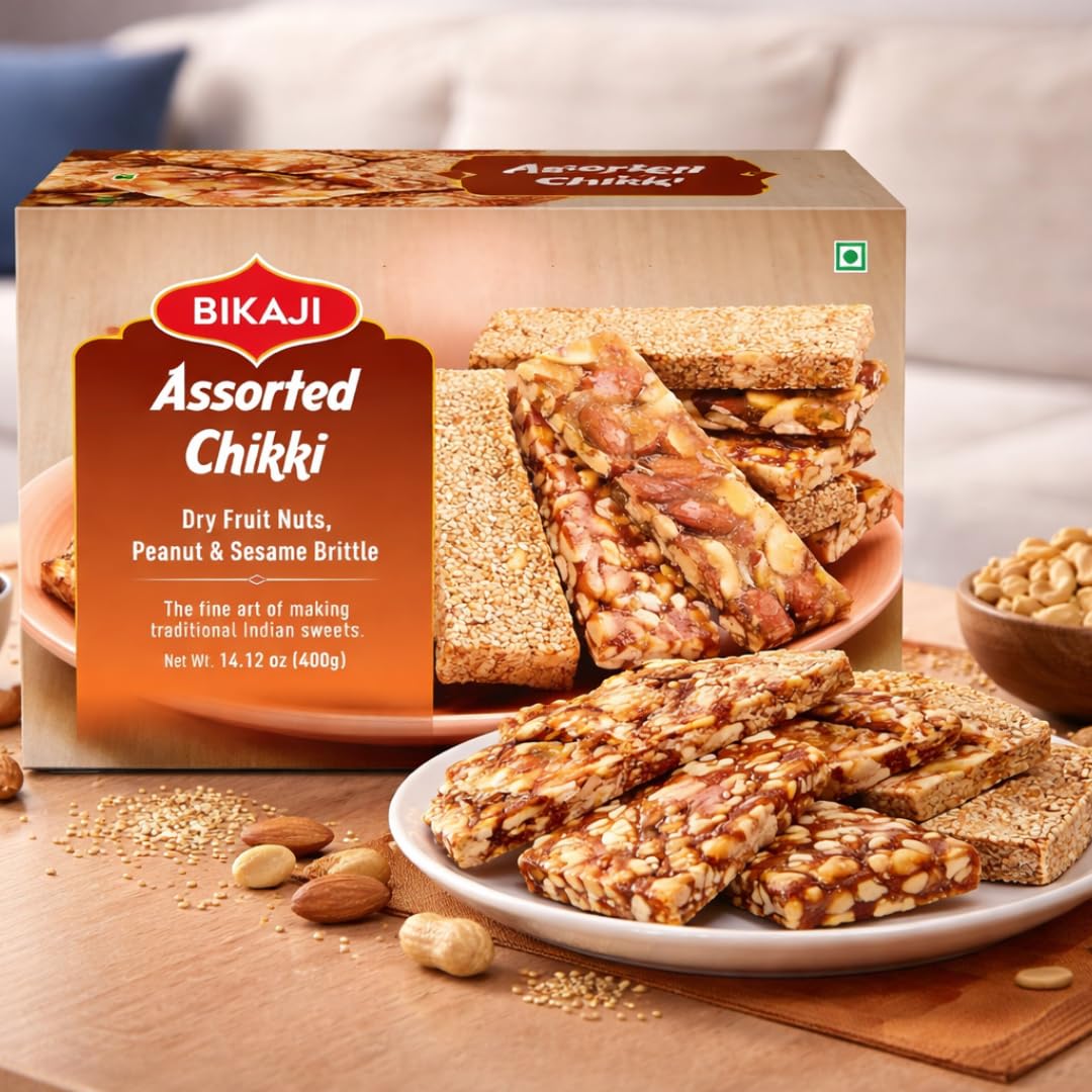 Bikaji Chikki Bar sliced peanut piece highlights nutty texture