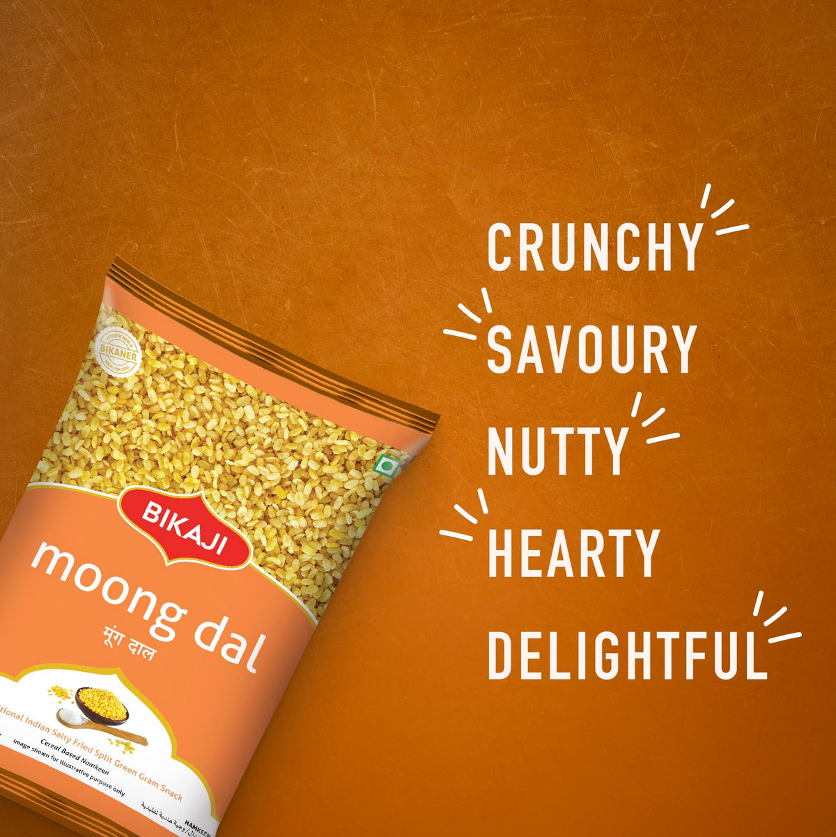BIKAJI Moong Dal authentic flavor with natural seasonings in every bite.