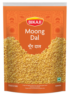BIKAJI Moong Dal golden beads pack crisp ready-to-eat snack for tea time.