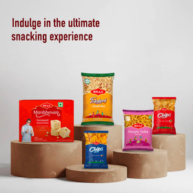 BIKAJI Moong Dal serving idea tea time snack ready on shelf.