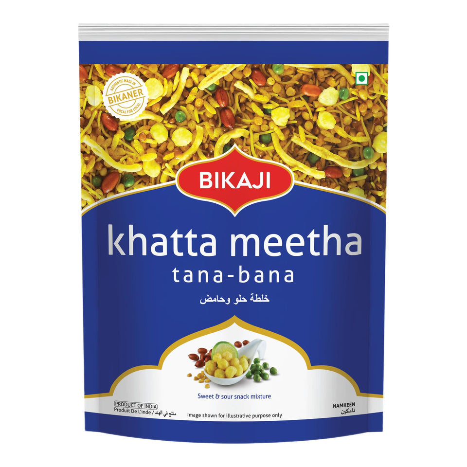 Bikaji Tana Bana Khatta Meetha pack front for family sharing