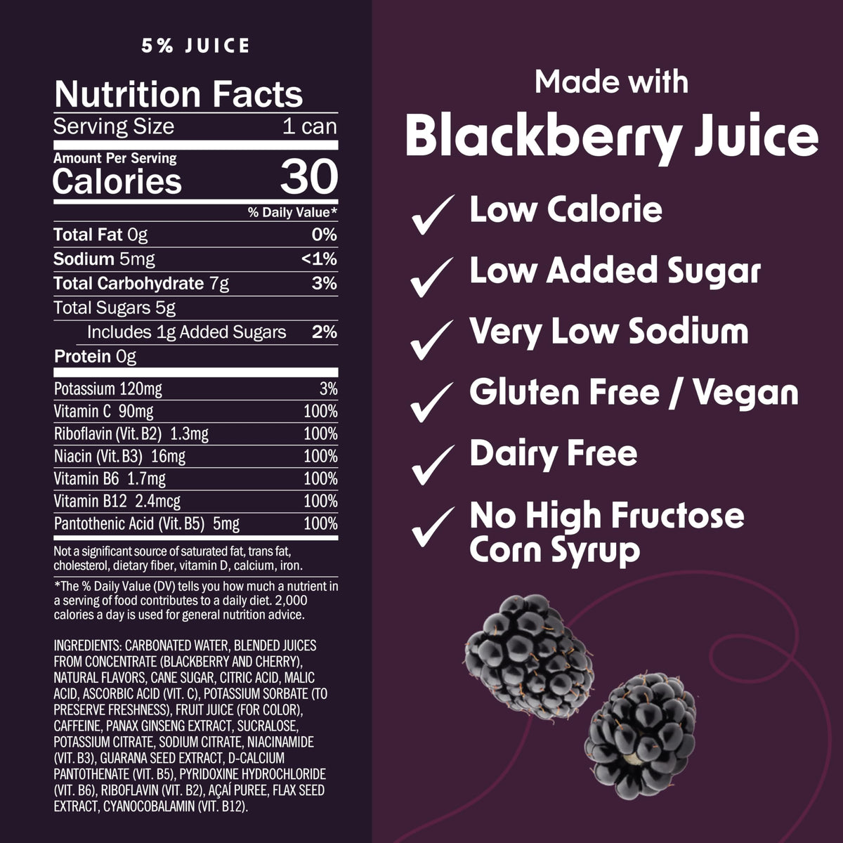 Bing Black front label with branding and ingredients for trust.