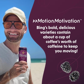 Bing Black vitamin panel notes vitamin C and B vitamins.