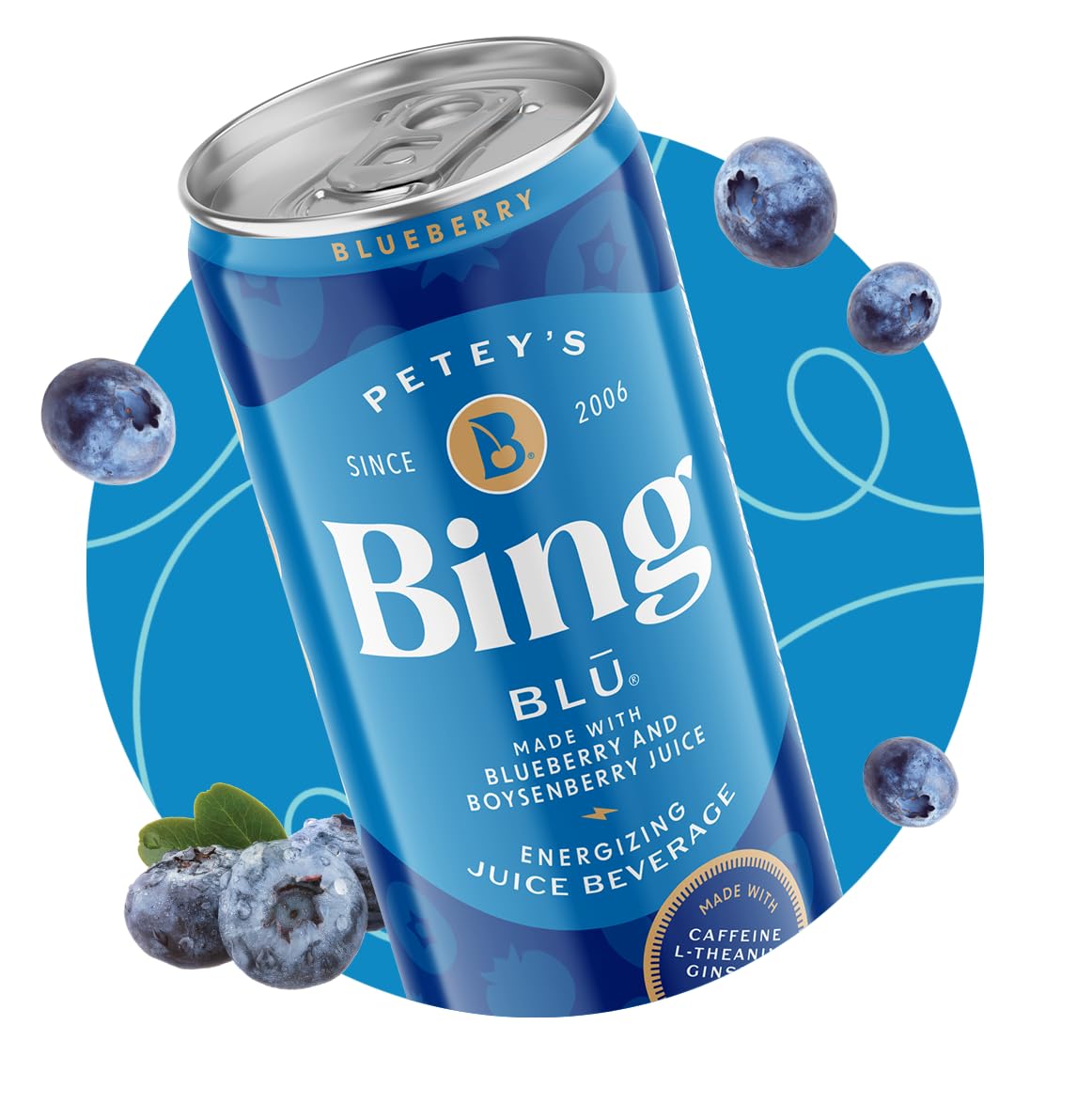 BING Blu flavor can with blueberry hints for mellow sweetness