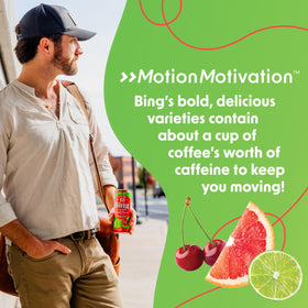 Bing Citrus Energizing Juice Beverage gluten-free vegan-friendly formula on can