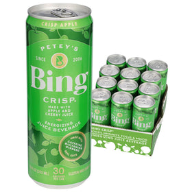 Bing Crisp Apple Cherry can 12oz offers a refreshing energy boost.