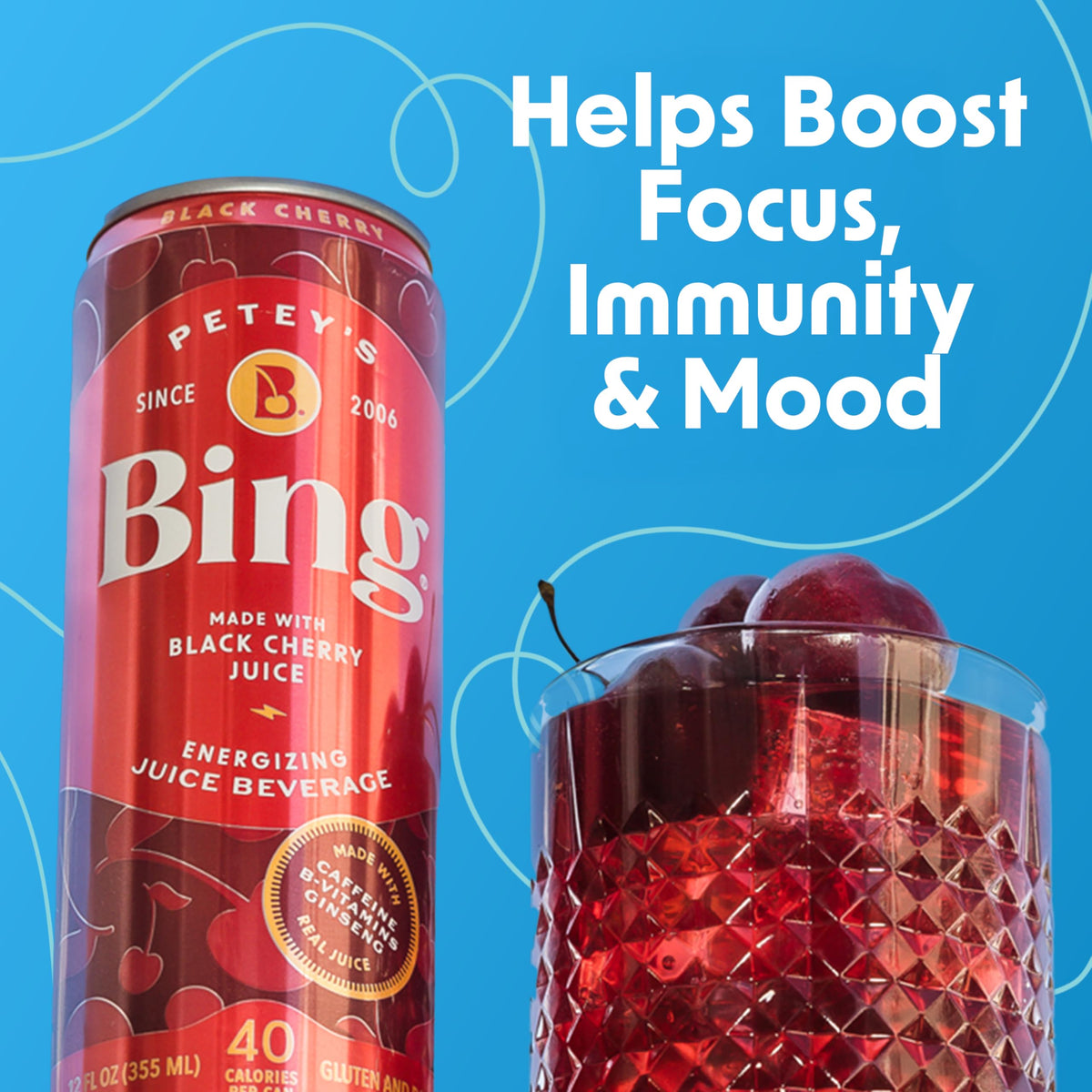 Bing Energizing Juice caffeine boost can for workouts.