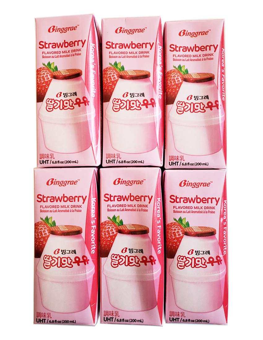 Binggrae Fresh Strawberry UHT Milk Pack 1 – creamy strawberry flavor for quick breakfasts
