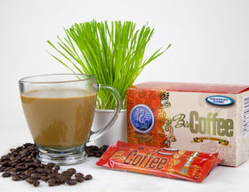 Bio Coffee box front showing 12 sachets for daily use