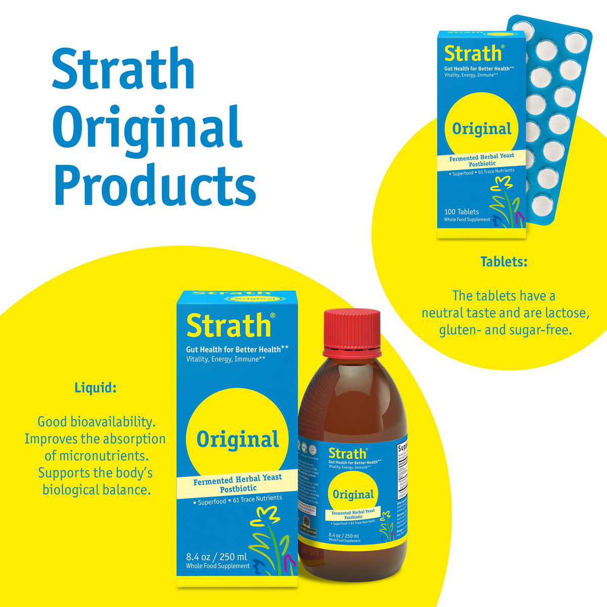 Bio-Strath unflavored tablets blend seamlessly into meals.