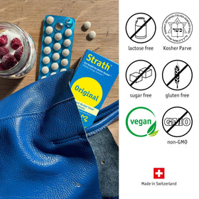 Bio-Strath vegetarian-friendly symbol indicating plant-based option.