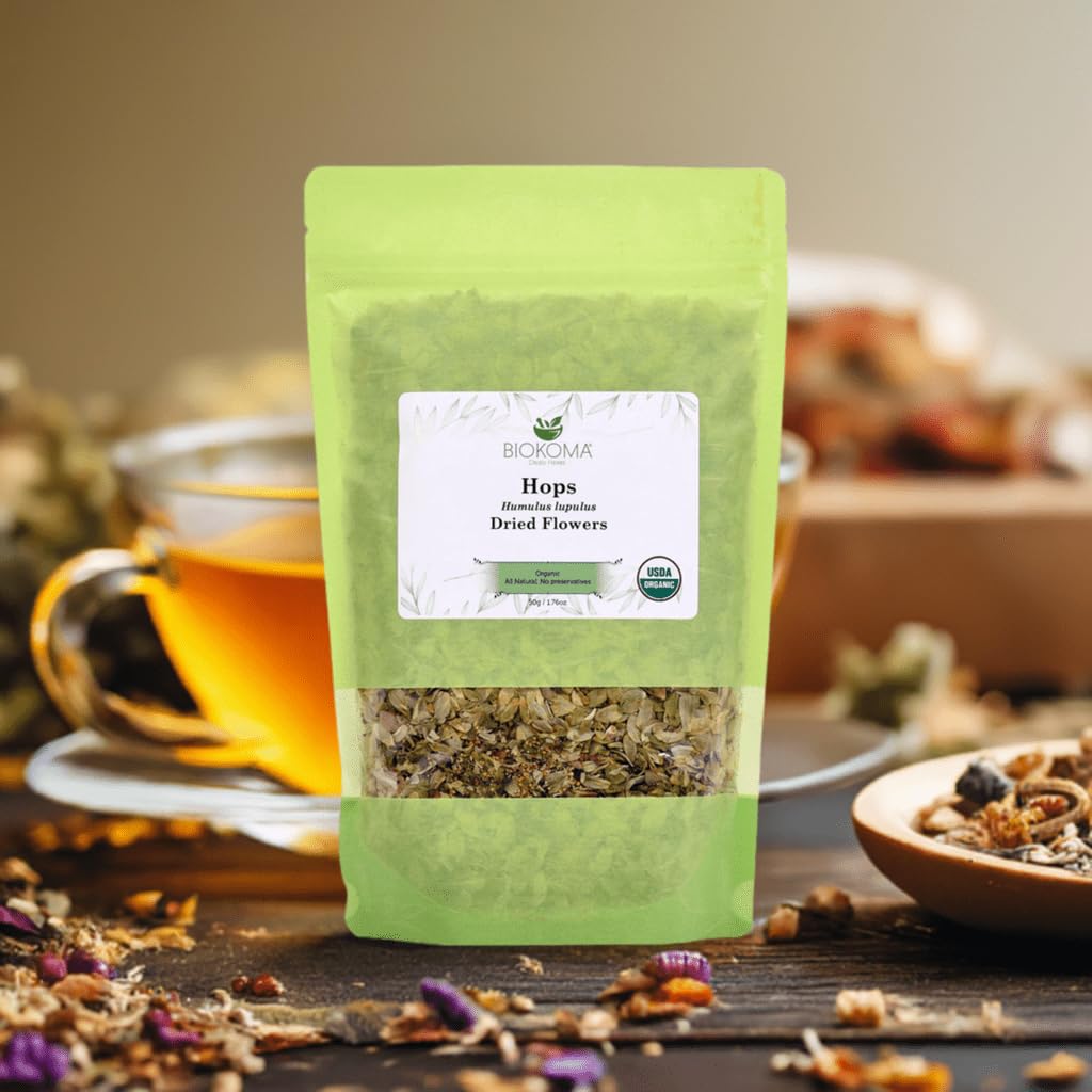 Hops tea with lemon and honey from Biokoma for a calming ritual