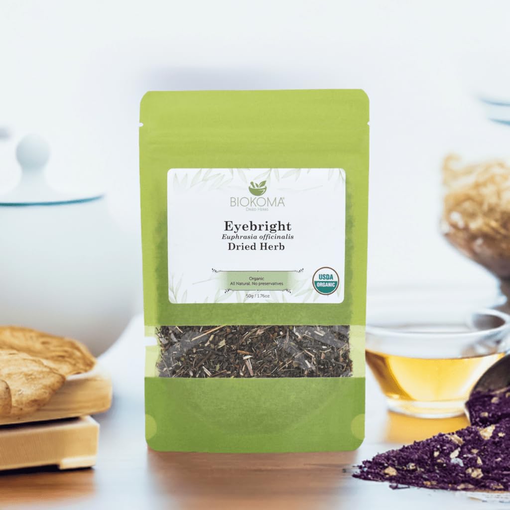 Biokoma Eyebright resealable pouch stored for long-lasting freshness.