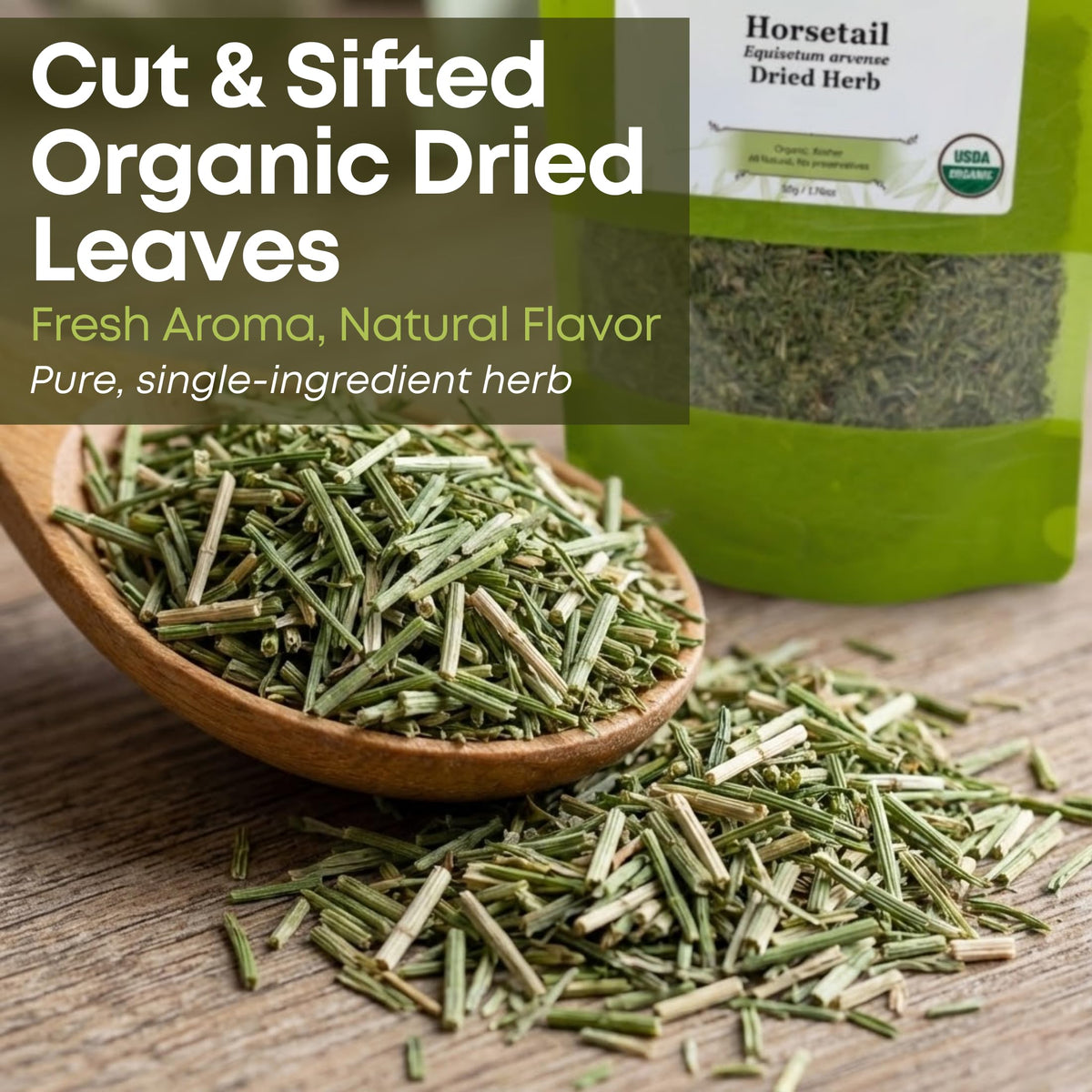 Biokoma horsetail tea rinse concept for natural hair care.