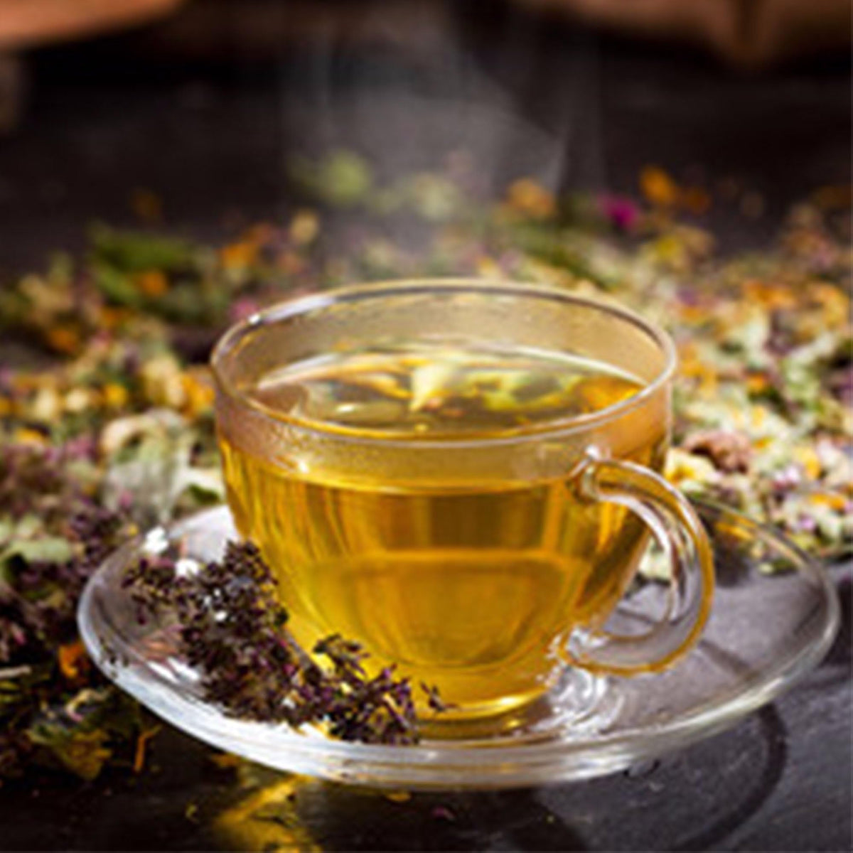 Cozy kitchen setup with Biokoma tea ready for a session