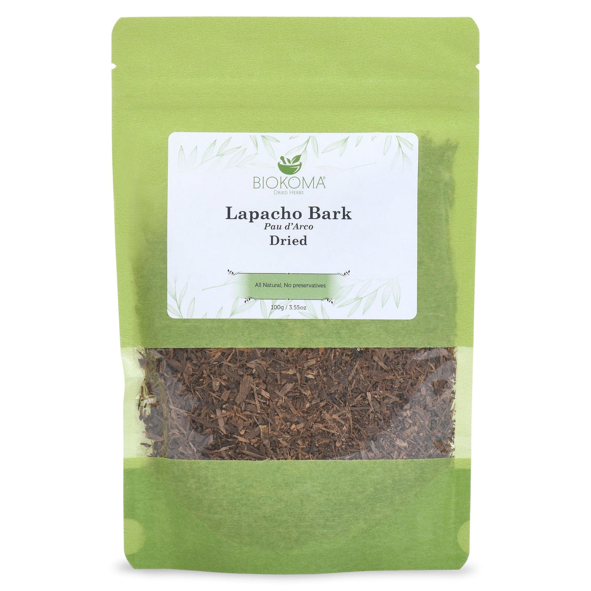 Biokoma Lapacho Bark loose leaves ready for a warm, earthy, caffeine-free brew
