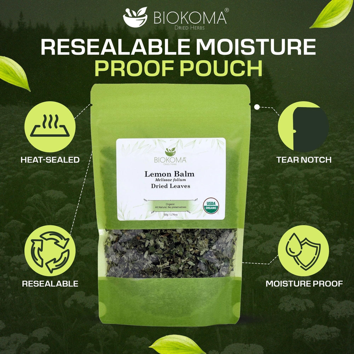 Biokoma Lemon Balm aroma enhances calm moments during daily tea