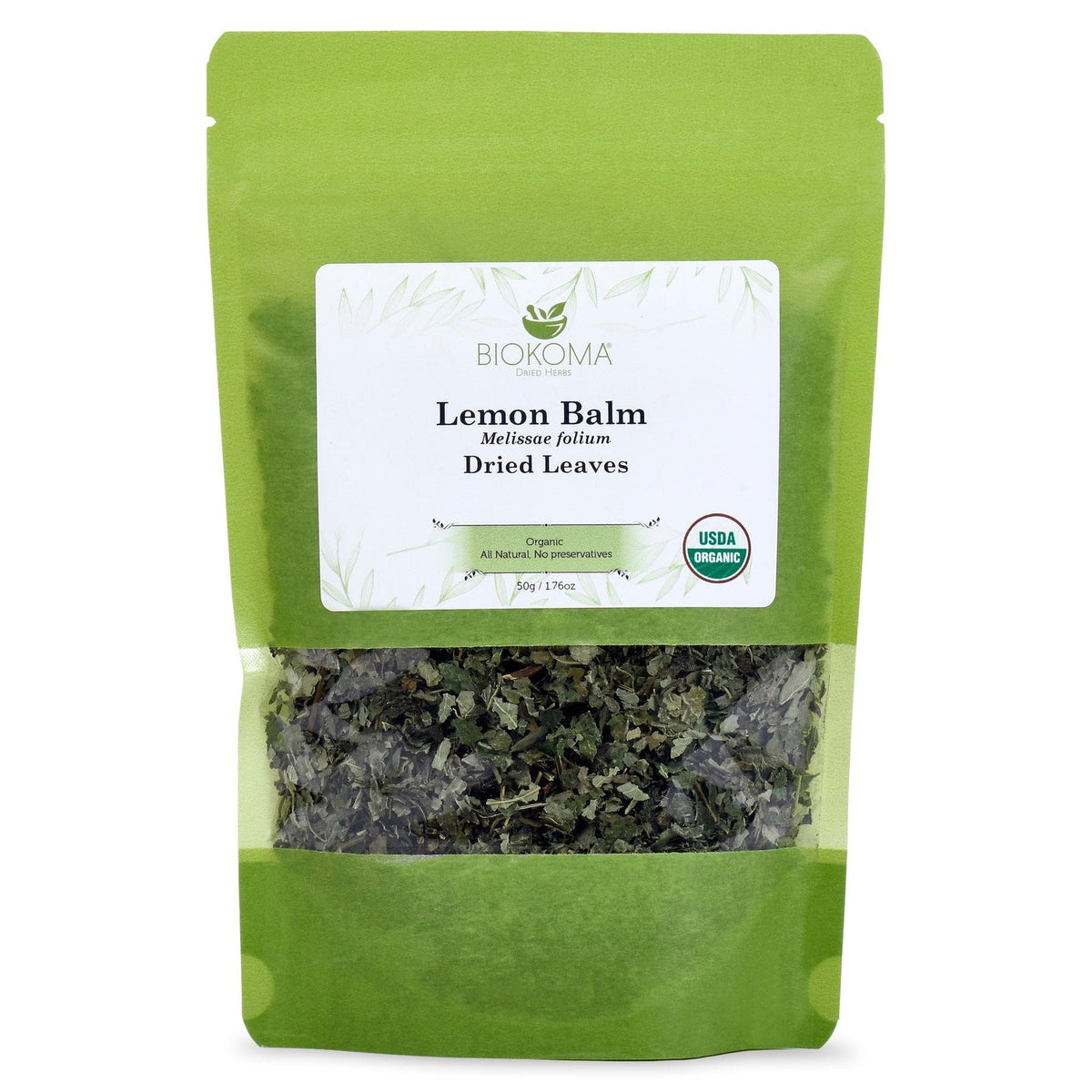 Biokoma Lemon Balm dried leaves for a pure herbal tea experience