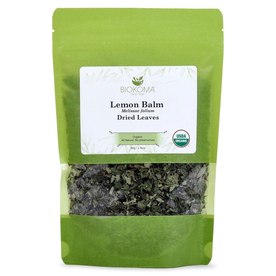 Biokoma Lemon Balm dried leaves for a pure herbal tea experience