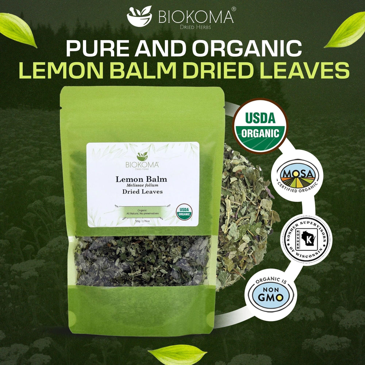 Biokoma Lemon Balm loose tea brew creates a soothing evening routine