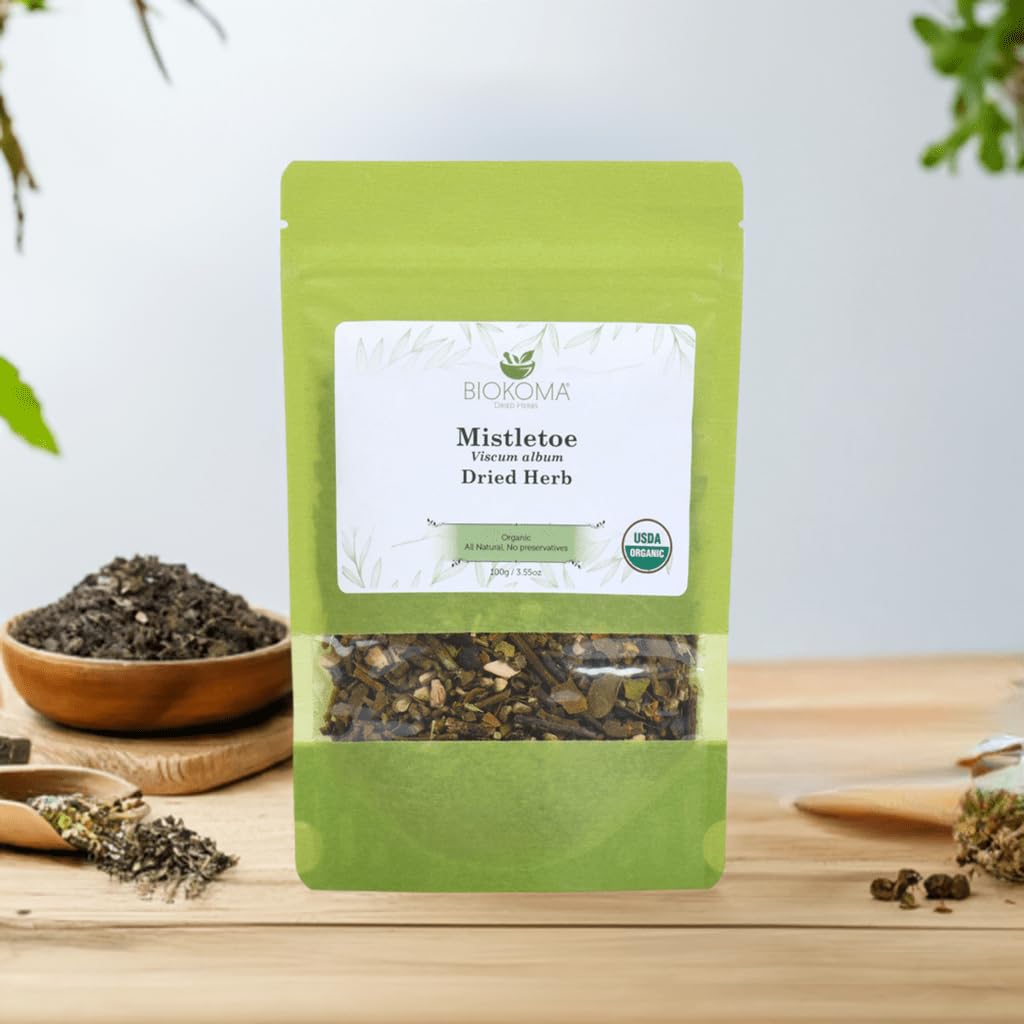 Biokoma mistletoe healthy cup closeup highlights aroma