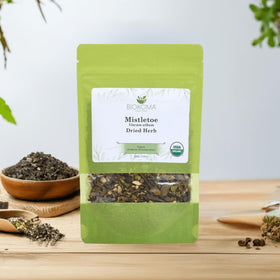 Biokoma mistletoe healthy cup closeup highlights aroma