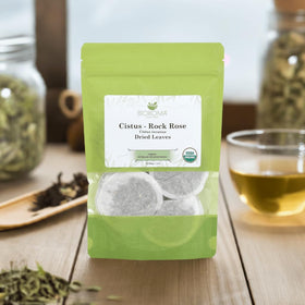 Resealable moisture-proof pouch keeps Biokoma tea fresh between uses