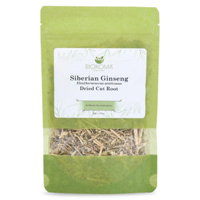 Biokoma Siberian Ginseng Root front pouch for freshness and easy storage.