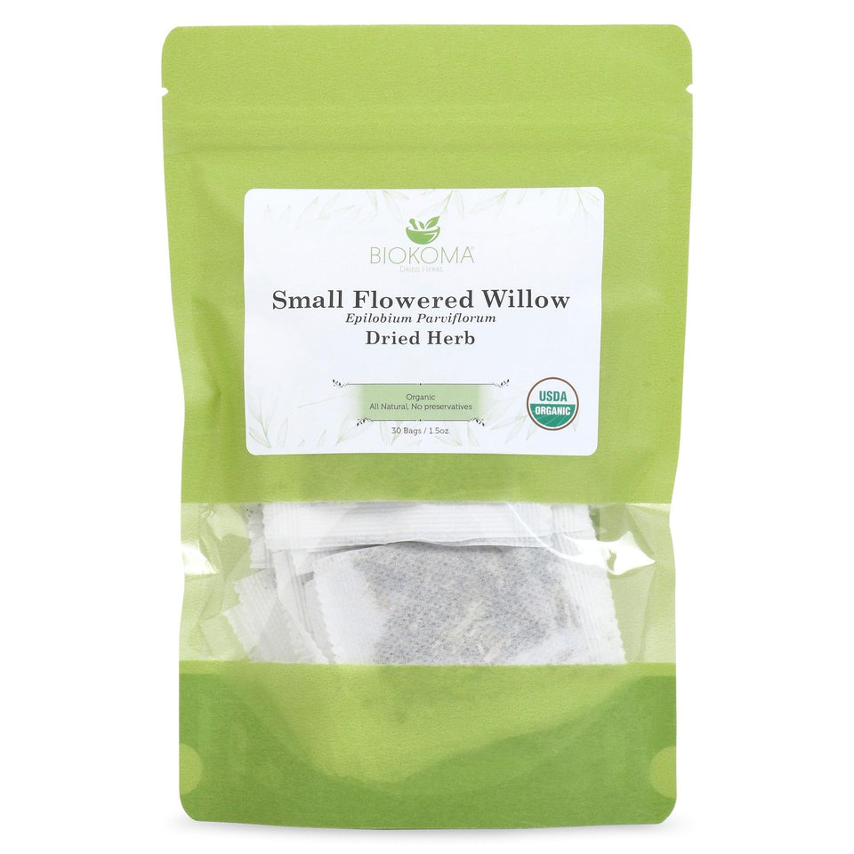 Biokoma willow tea bag close-up for a calming moment