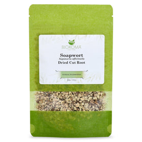 Biokoma Soapwort dried root in resealable pouch for home herbal tea