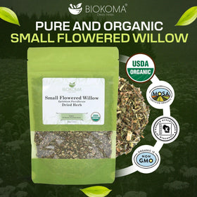 Biokoma willow tea cup steeping reveals a light golden infusion and earthy aroma.