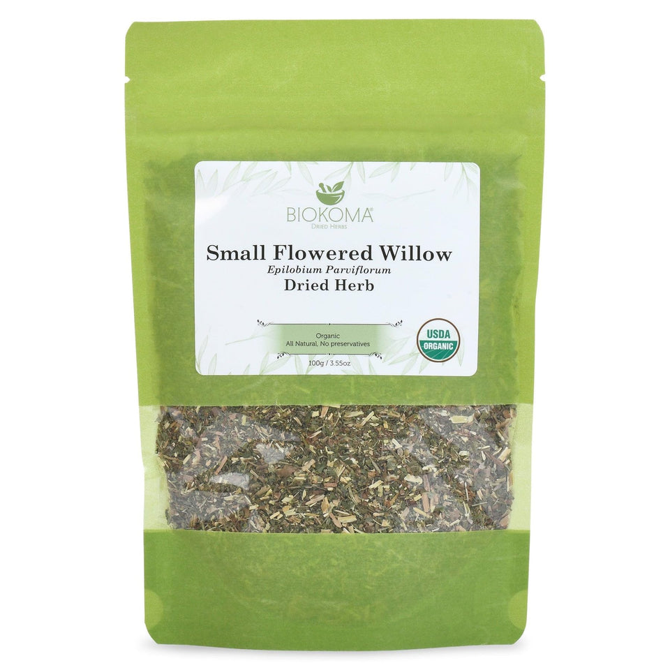 Biokoma willow herb dried leaves close-up, showcasing pure quality for daily aromatic rituals.