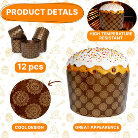 BIOL panettone paper mold brown design, ideal for gifting