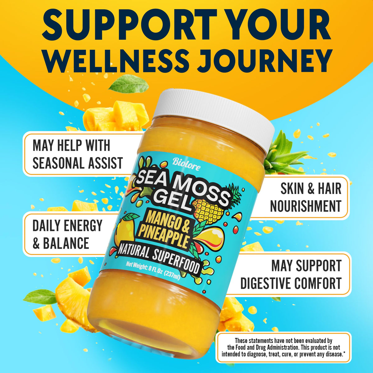 Biolore Sea Moss Gel packaging is shatter-proof and BPA-free