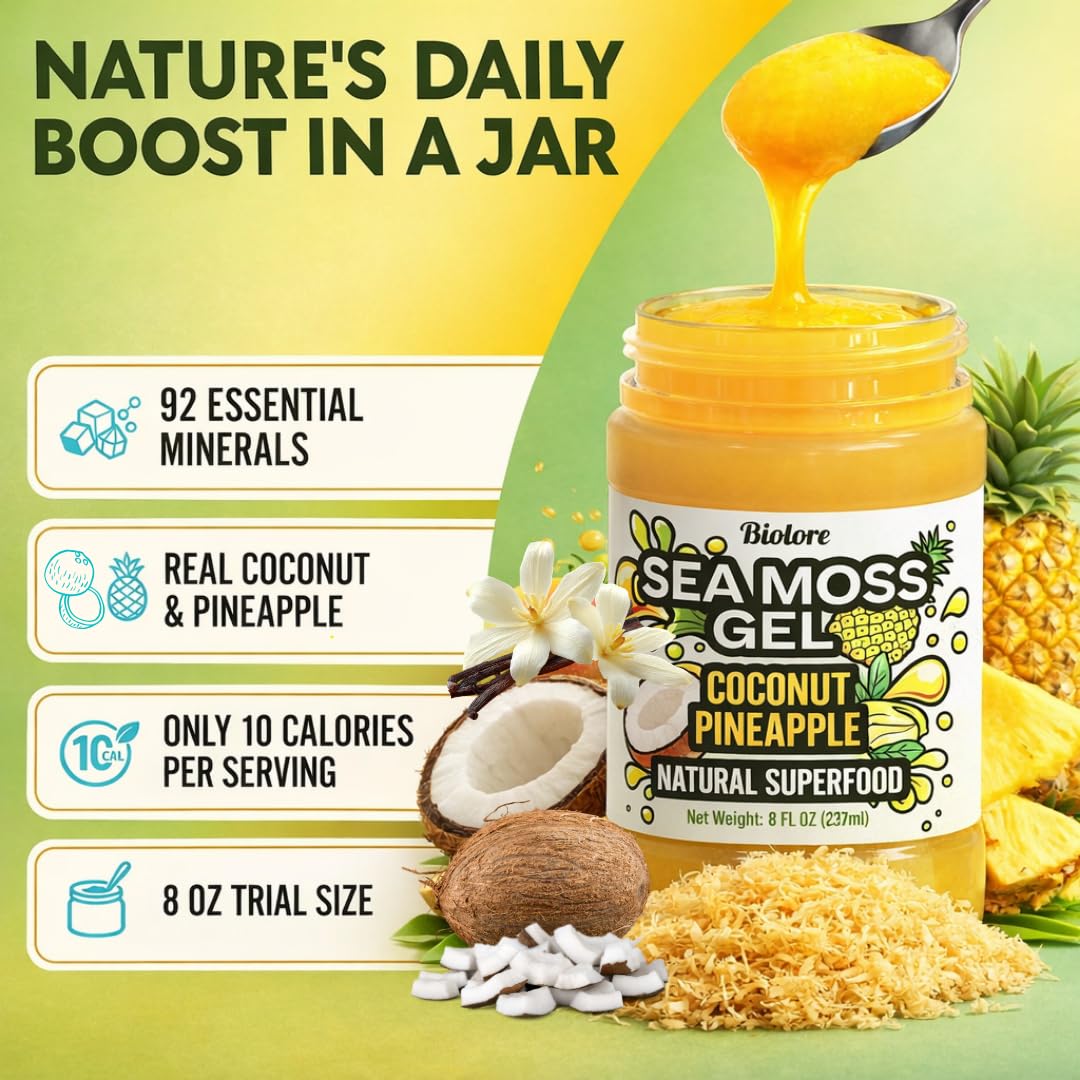 Biolore Sea Moss Gel serving idea for smoothies and wellness shots